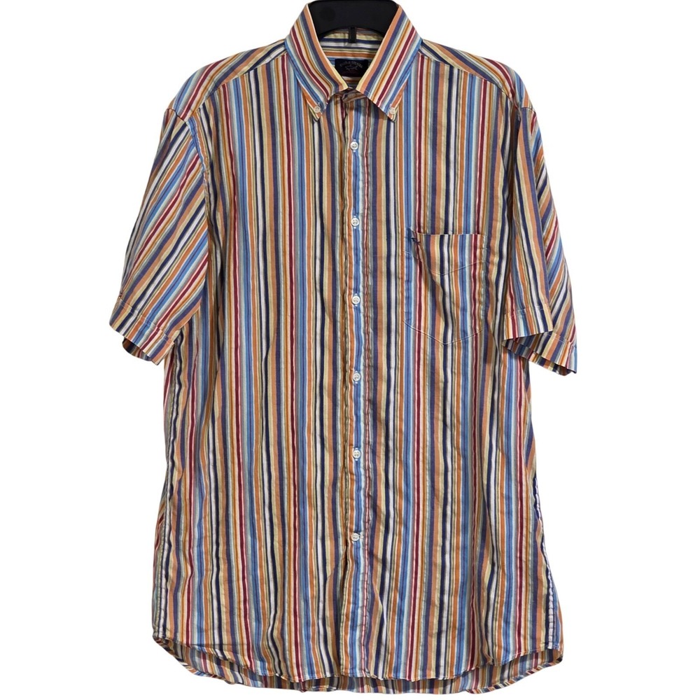 Paul & Shark Yachting Shirt Men EU 41 US Lg Short Sleeve Button Down Linen Blend